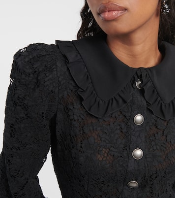 Vestido midi de encaje de algodón | Alessandra Rich