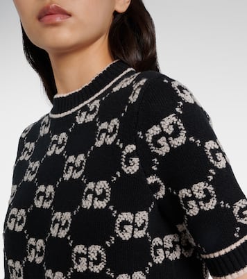 GG jacquard wool bouclé top  | Gucci