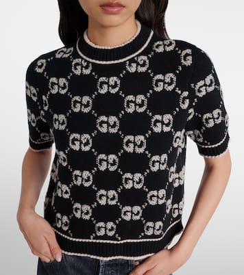 GG jacquard wool bouclé top  | Gucci