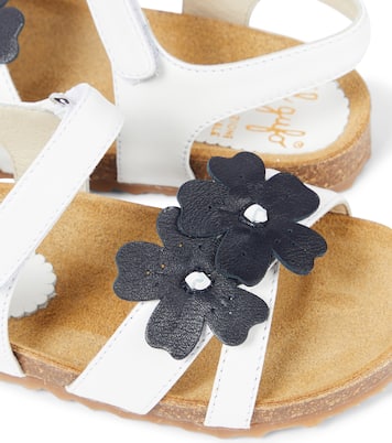 Floral-appliqué leather sandals | Il Gufo