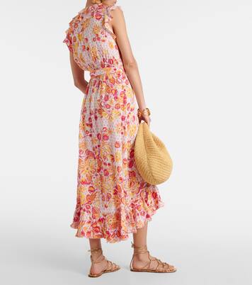 Robe portefeuille Aude à fleurs | Poupette St Barth