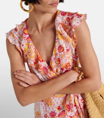 Robe portefeuille Aude à fleurs | Poupette St Barth