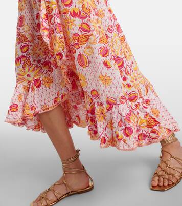 Robe portefeuille Aude à fleurs | Poupette St Barth