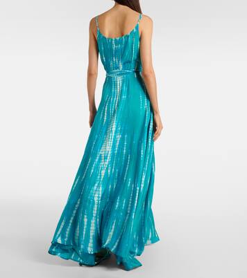 Robe portefeuille tie & dye en soie | Anna Kosturova