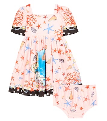 Baby Capri printed cotton dress and bloomers set | Dolce&Gabbana Kids