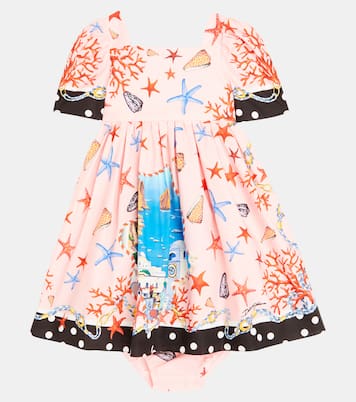 Baby Capri printed cotton dress and bloomers set | Dolce&Gabbana Kids