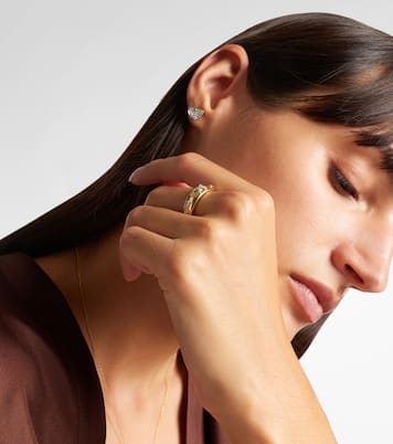 Diamond Cross Stitch 14kt 골드 화이트 다이아몬드 링 | Stone and Strand