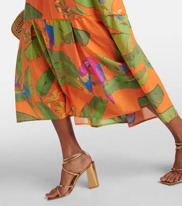 Robe midi Fresh Macaws en coton | Farm Rio