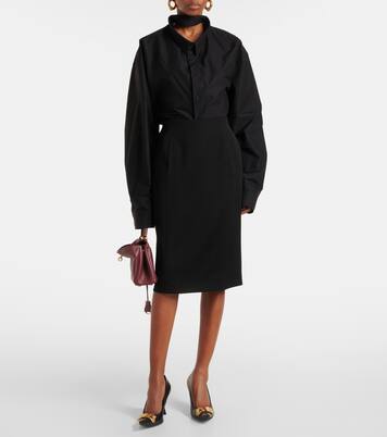 Hourglass wool midi skirt | Balenciaga