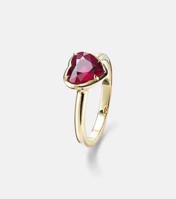 Heart 18kt gold ring with ruby | Anita Ko