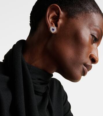 Orecchini Heart in oro bianco 18kt con tanzanite e diamanti | Kamyen