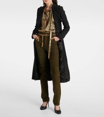 Ruffled lamé silk-blend blouse | Chloé