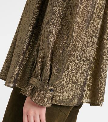 Ruffled lamé silk-blend blouse | Chloé