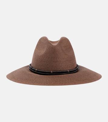 Monili leather-trimmed fedora | Brunello Cucinelli
