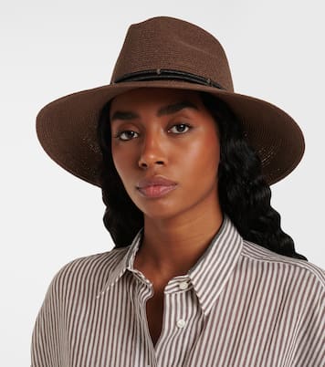 Monili leather-trimmed fedora | Brunello Cucinelli
