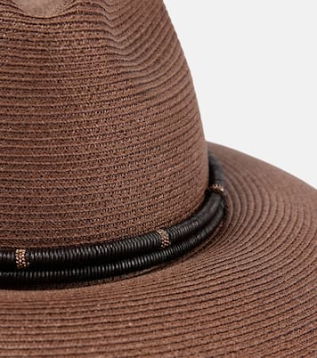 Monili leather-trimmed fedora | Brunello Cucinelli