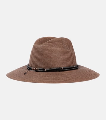 Monili leather-trimmed fedora | Brunello Cucinelli