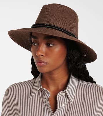 Monili leather-trimmed fedora | Brunello Cucinelli