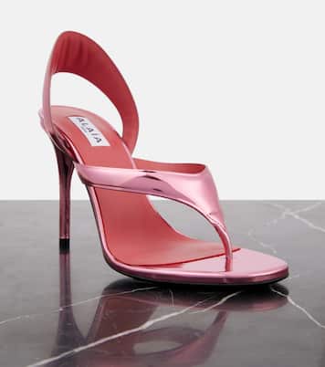 Infradito 90 mirrored leather sandals | Alaïa