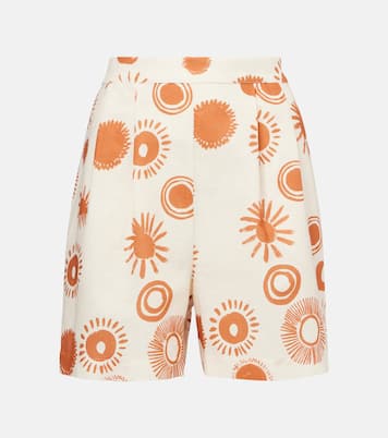 Dallas printed linen and cotton shorts | Asceno