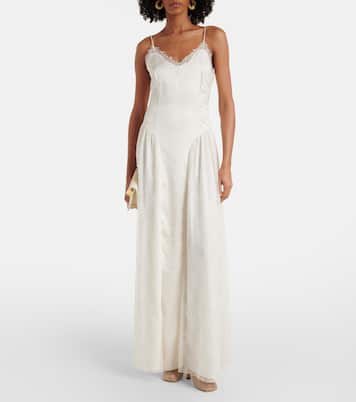 Bridal Maxikleid aus Satin mit Spitze | Rotate