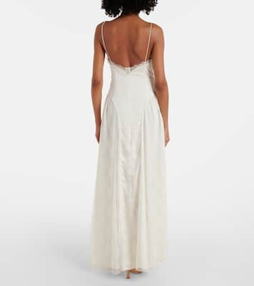 Bridal Maxikleid aus Satin mit Spitze | Rotate