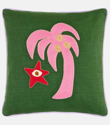 Playa Palm Tree linen cushion | Jonathan Adler