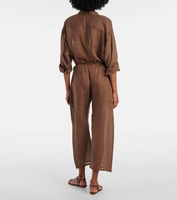 Niko ramie cropped barrel-leg pants | Leset