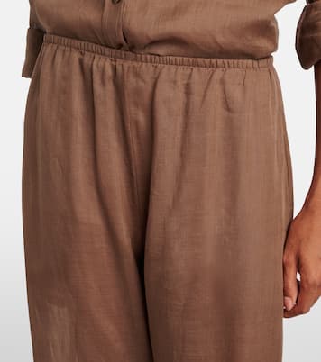 Niko ramie cropped barrel-leg pants | Leset