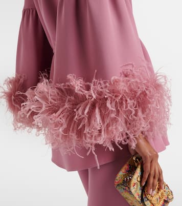 Tunika aus Cady Couture mit Federn | Valentino