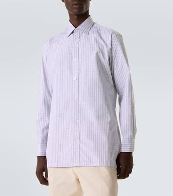 Chemise en coton à carreaux | Charvet