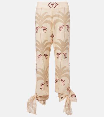Printed linen flared pants | Johanna Ortiz