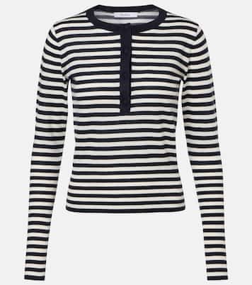 Pull Henley rayé en cachemire | Max Mara