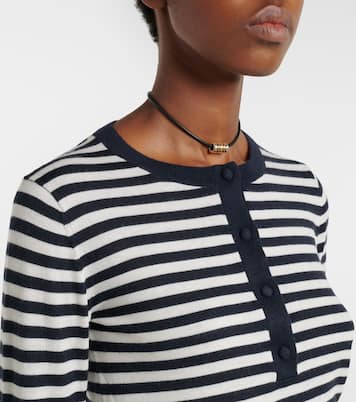 Pull Henley rayé en cachemire | Max Mara