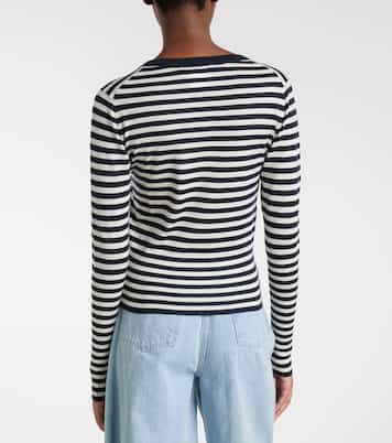 Pull Henley rayé en cachemire | Max Mara