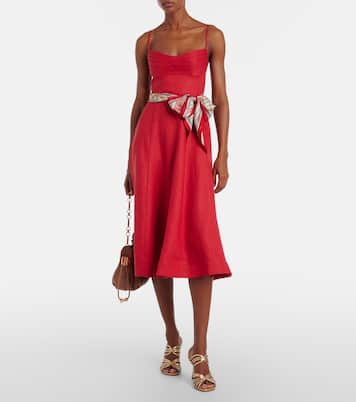 Vestido midi Rebellion de lino | Zimmermann