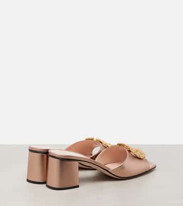 VLogo 60 metallic leather mules | Valentino Garavani