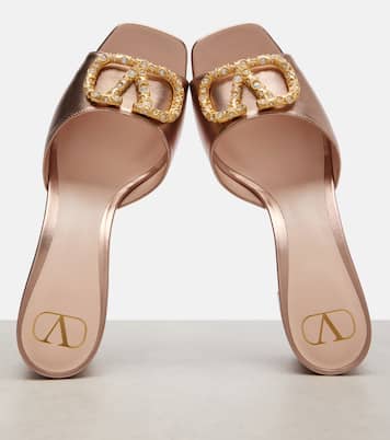 VLogo 60 metallic leather mules | Valentino Garavani