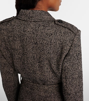 Belted herringbone wool-blend coat | Chloé