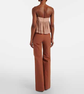 High-Rise-Schlaghose aus Baumwoll-Canvas | Chloé