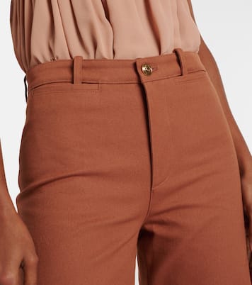 High-Rise-Schlaghose aus Baumwoll-Canvas | Chloé