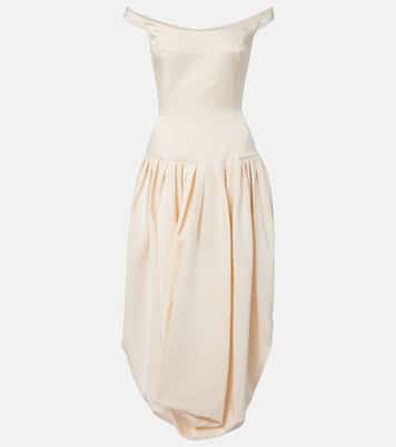 Off-shoulder cotton and silk maxi dress | Magda Butrym