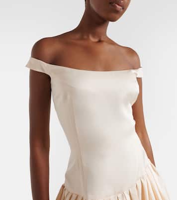 Off-shoulder cotton and silk maxi dress | Magda Butrym