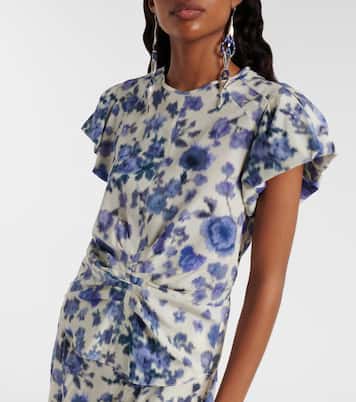 T-shirt Tullya en soie mélangée à fleurs | Isabel Marant