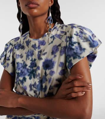 T-shirt Tullya en soie mélangée à fleurs | Isabel Marant