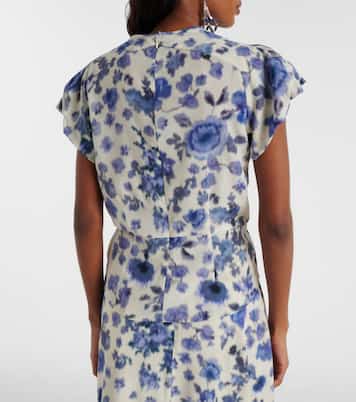T-shirt Tullya en soie mélangée à fleurs | Isabel Marant