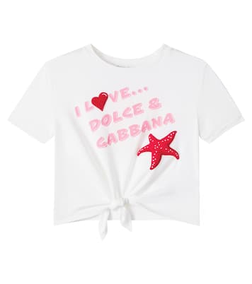 Bedrucktes Top aus Baumwoll-Jersey | Dolce&Gabbana Kids