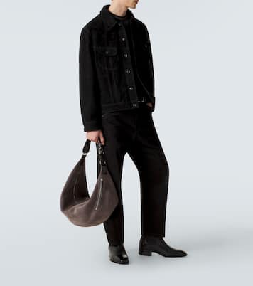 Belted suede shoulder bag | Lemaire
