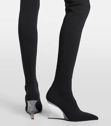 بوت ويدج محبوك لفوق الركبة | Balmain