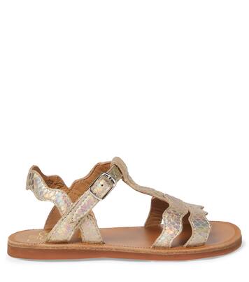 Plagette metallic leather sandals | Pom d'Api